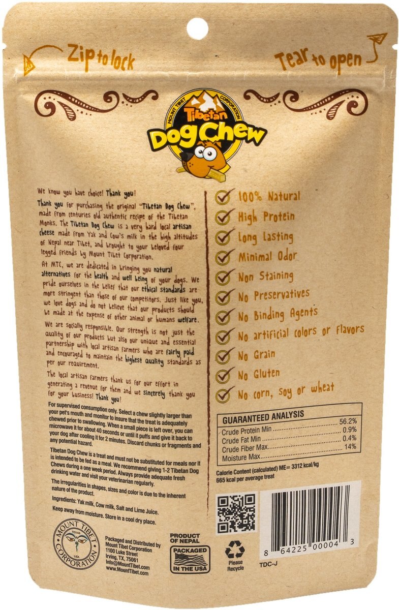 Tibetan Dog Chew Jumbo Breed Grain-Free Dog Treats