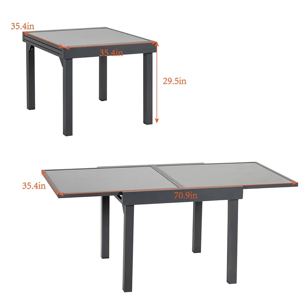 Crestlive Products Outdoor Aluminum Expandable Multifunctional Table   35.4\