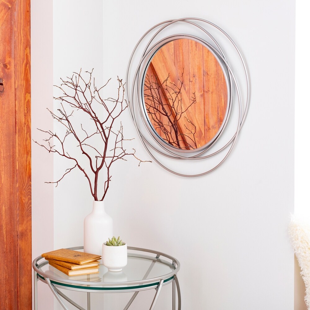 Artistic Weavers Kindra Modern Circles Silver Round Mirror