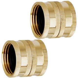 Dyiom 34 in. Heavy-Duty Brass Garden Hose Connector with Dual Swivel for Male Hose to Male Hose ( 2-Pack ) B091DNGZLB