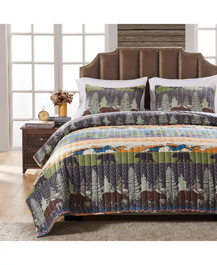 Greenland Home Fashions Black Bear Lodge Quilt Set， 2-Piece Twin