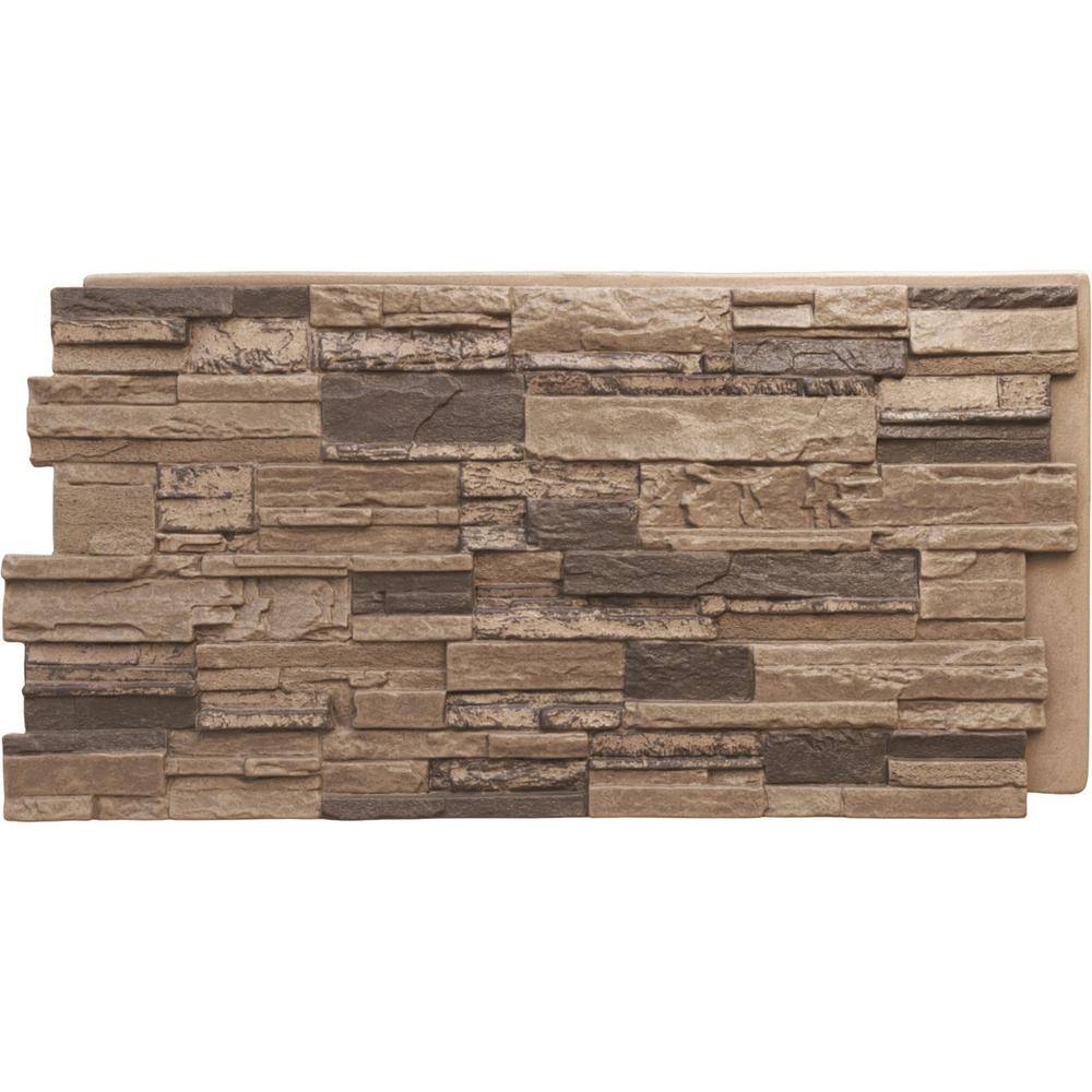 Ekena Millwork 48-58 in. x 24-34 in. Cascade Stacked Stone StoneWall Faux Stone Siding Panel PNU24X48CASR