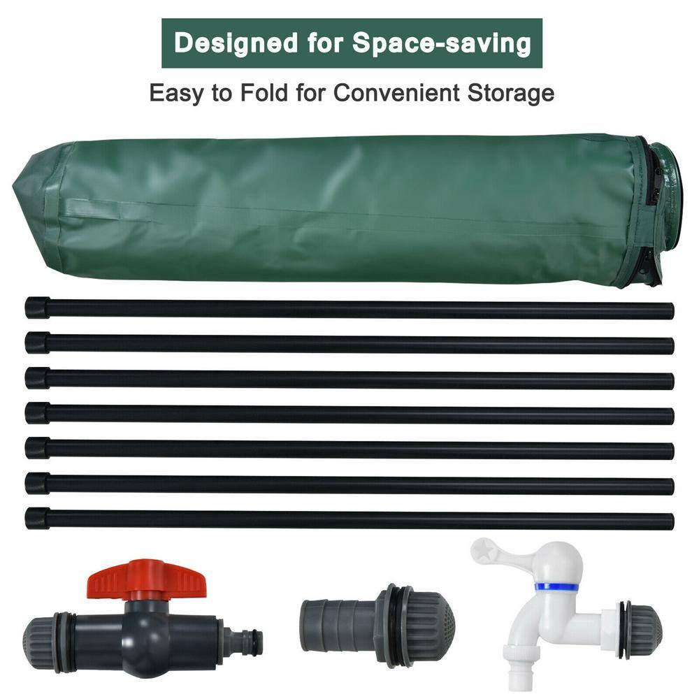 Gymax 100 Gal. Portable Rain Barrel Water Collector Collapsible Tank with Spigot Filter GYM03935