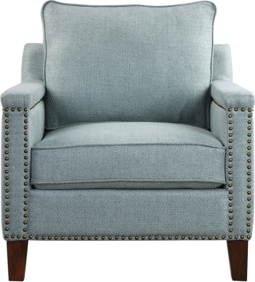 Uttermost Charlotta Sea Mist Accent Chair   Transitional   Armchairs And Accent Chairs   by IsabellesLightingcom  Houzz