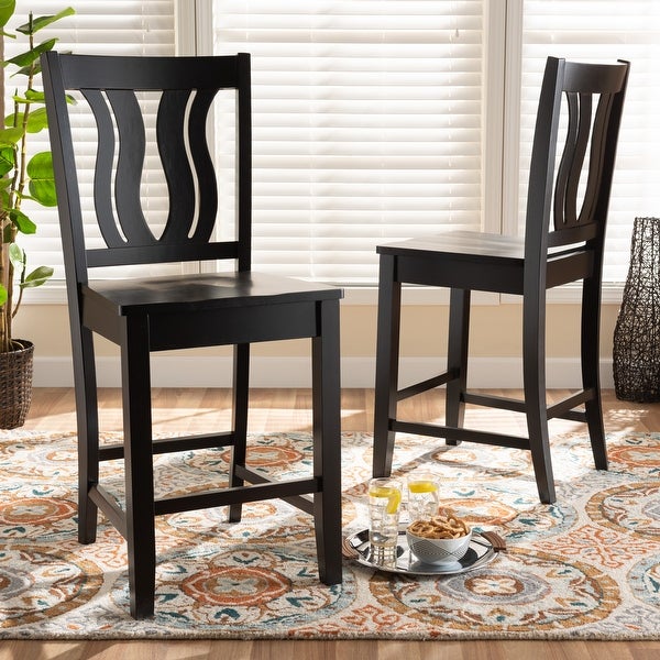 Fenton Modern and Contemporary Transitional 2-Piece Counter Stool Set