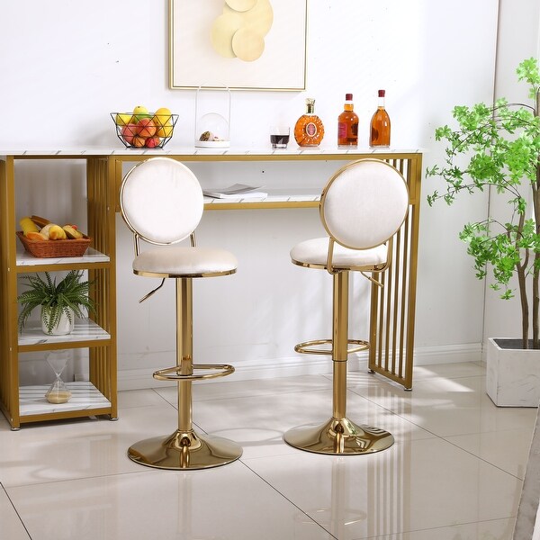 2pcs Bar Stools Round Seat High Quality Dining Chairs