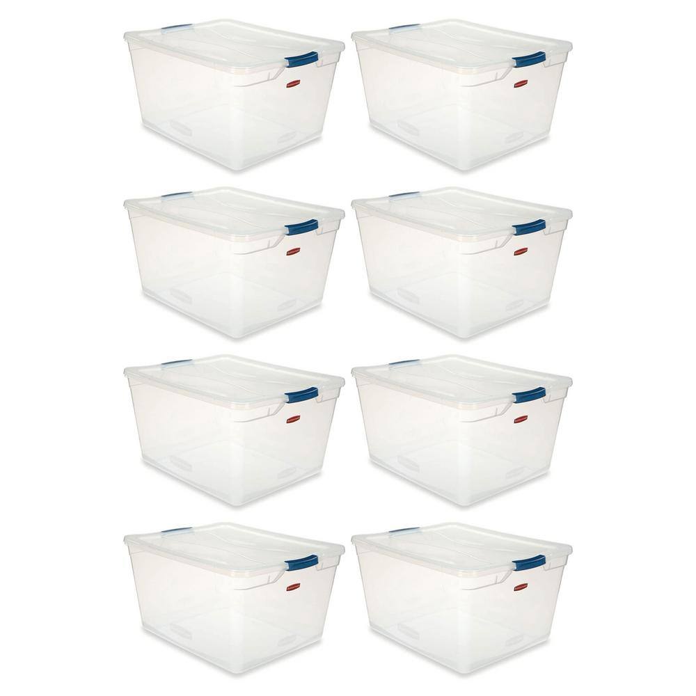 Rubbermaid Cleverstore 71 qt. Latching Plastic Storage Container and Lid (8-Pack) 2 x RMCC710010-4pack