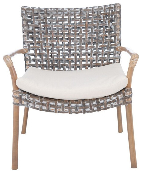 Lettie Rattan Accent Chair Grey Whitewash/White   Modern   Armchairs And Accent Chairs   by Virgil Stanis Design  Houzz