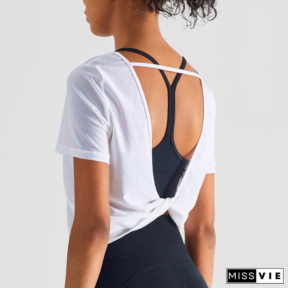 Twist Open Back Loose Fitted Shirt