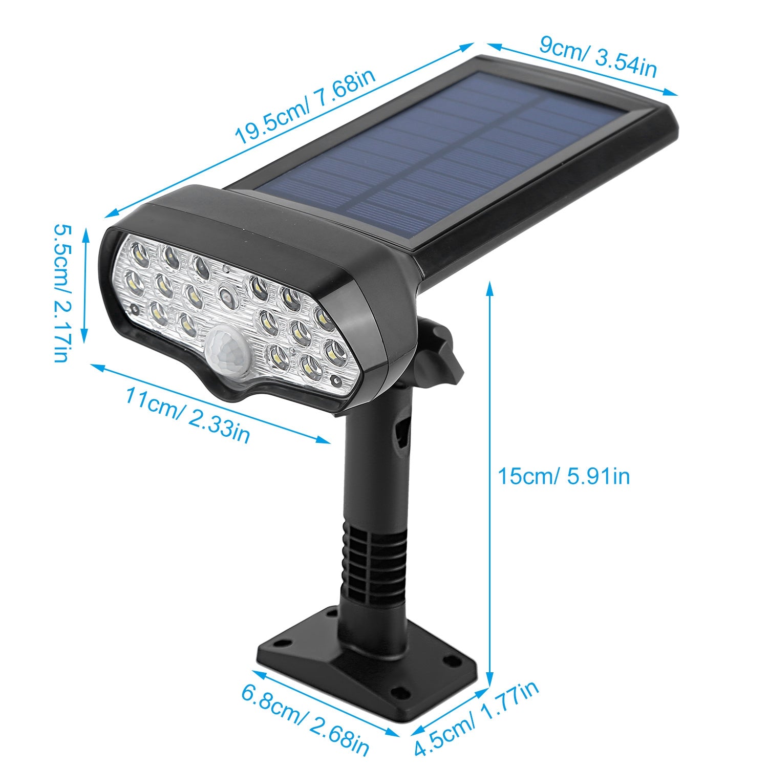 Solarek LED Solar Flood Light Motion Sensor Security Spot Wall Street Yard Outdoor Lamp,IP65 Waterproof W/ Rotatable