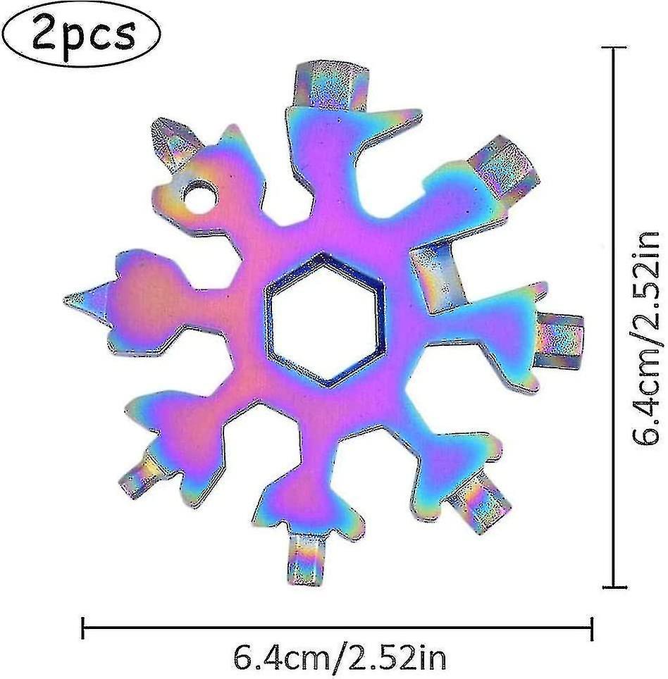 2 Pieces Snowflake Multi-tool，18-in-1 Multi-function Snowflake Tool，snowflake