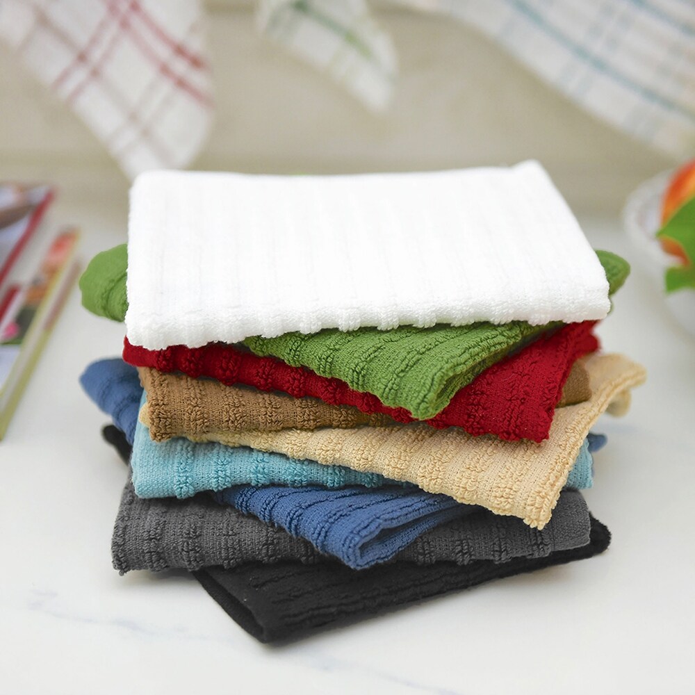 Royale Solid Paprika Cotton Dish Cloths (Set of 3)