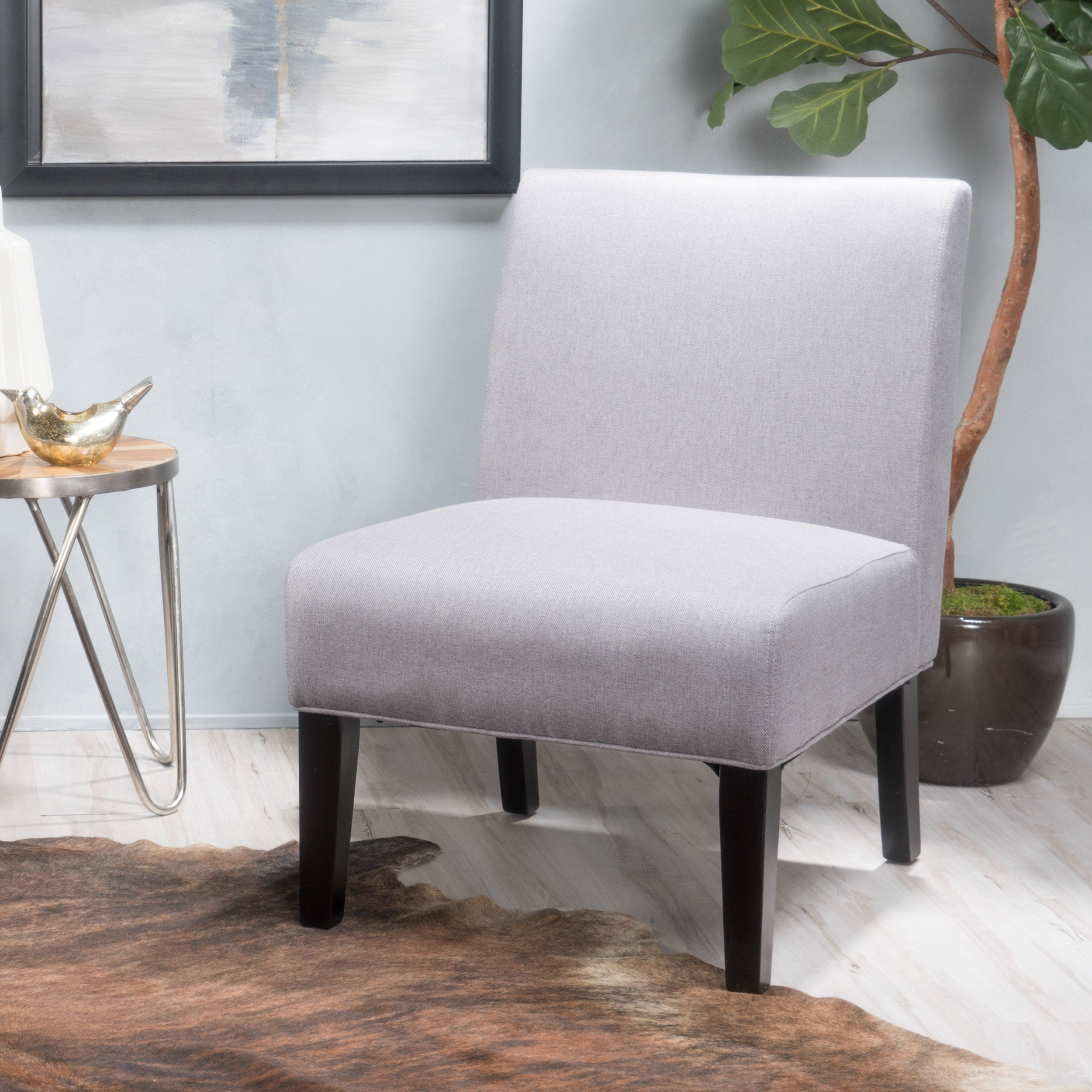 Kendal Contemporary Fabric Slipper Accent Chair