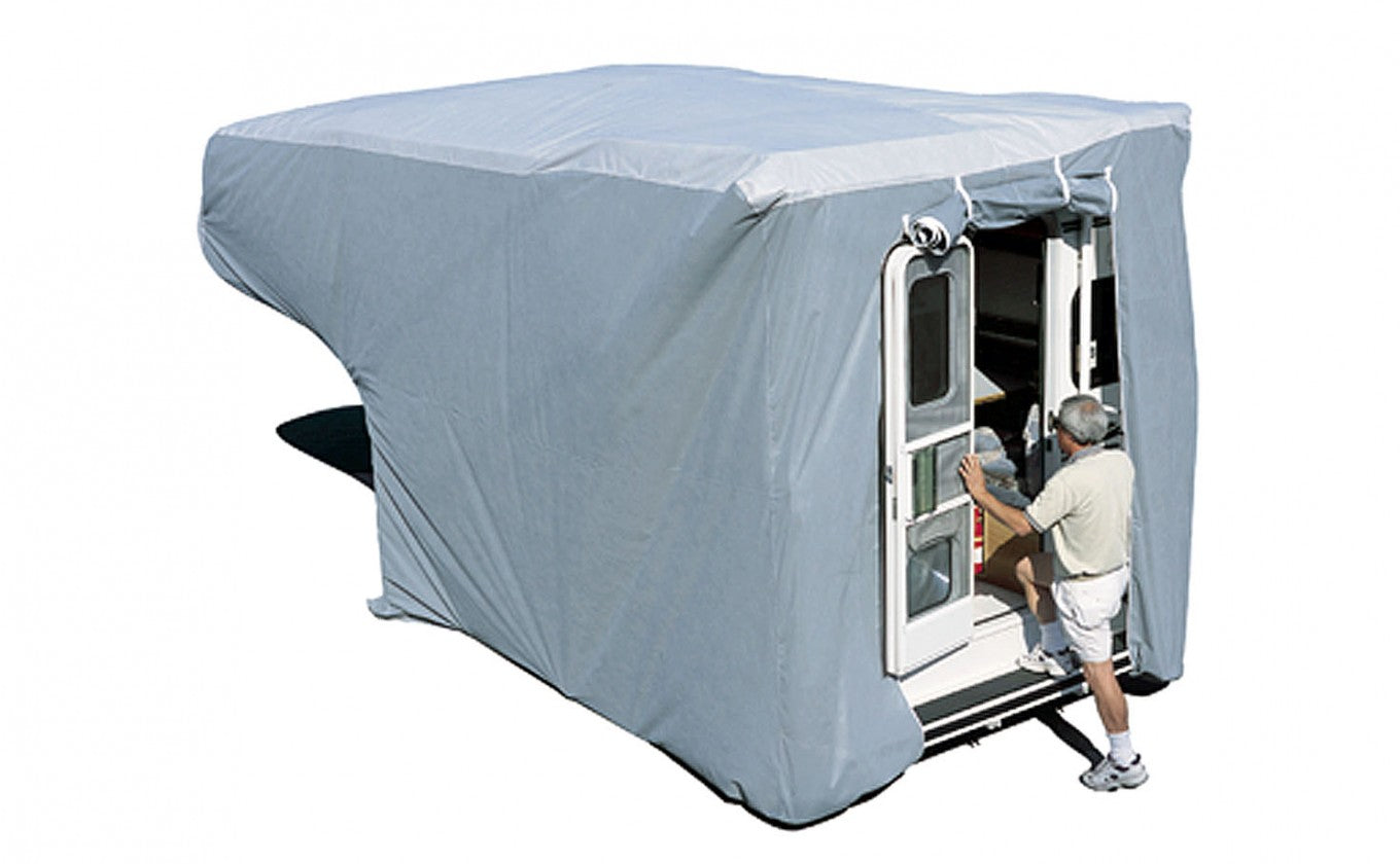 ADCO Truck Camper Cover， Grey SFS AquaShed Top/Grey Polypropylene Sides