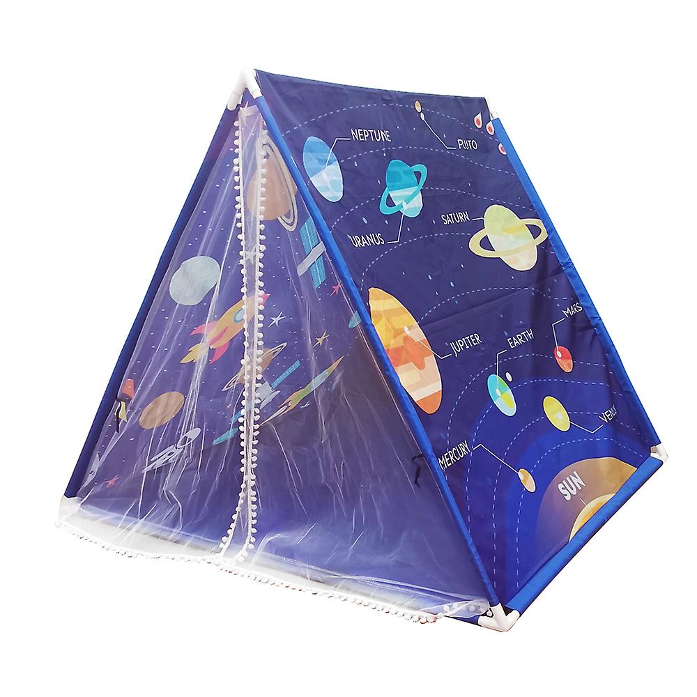 Portable Children Space Universe Teepee Tents Kids Play House Wigwam Net Yarn Tassel Curtain Anti-mosquito House Game Tent