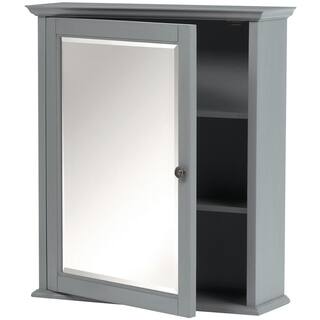 Home Decorators Collection Hamilton 24 in. W x 27 in. H Wall Mirror Cabinet in Grey 0567500270