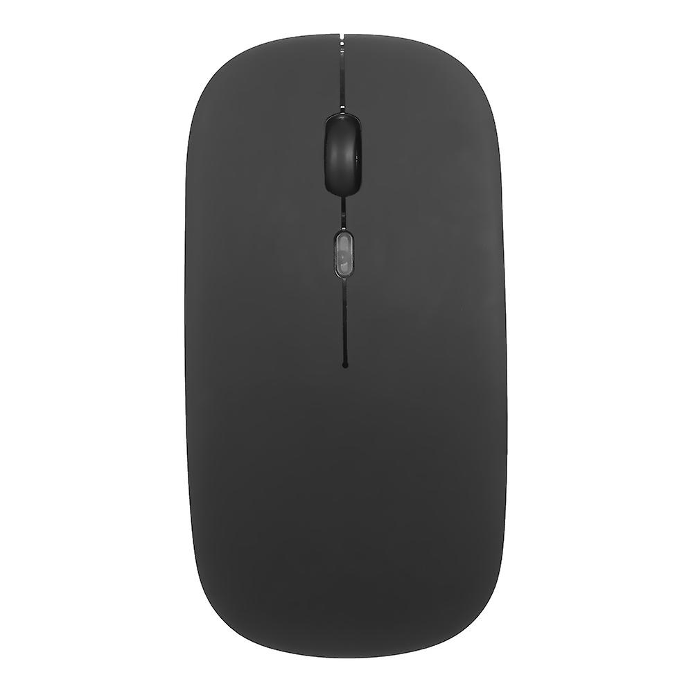 2.4g Wireless Ergonomic Slim Mouse Less Noise 4 Buttons 3 Adjustable Dpi Levels Rechargeable Mouse For Laptop Computer， Black Black With Light