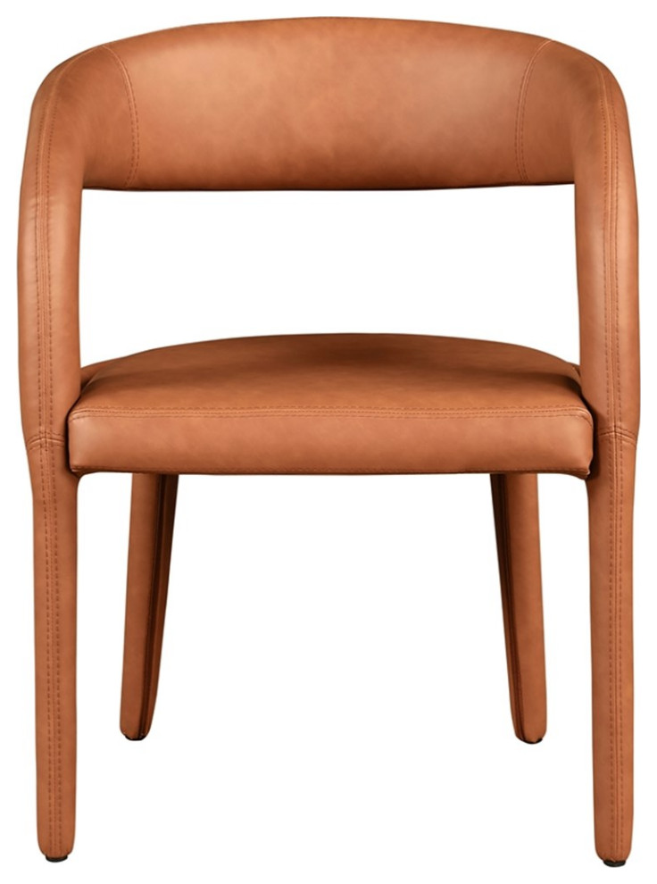 Pemberly Row 18 quotContemporary Faux Leather Dining Chair in Orange   Contemporary   Dining Chairs   by Homesquare  Houzz