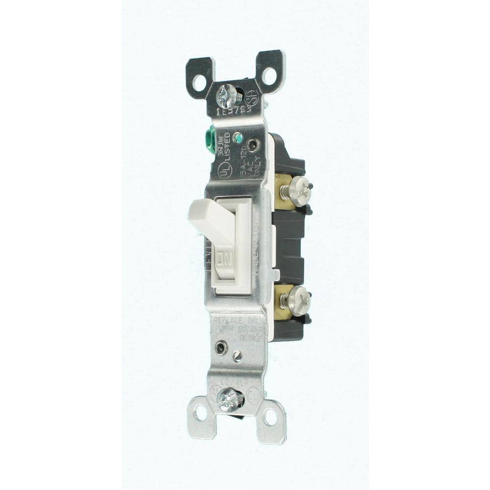 Leviton 15 Amp COALR AC Quiet Toggle Switch White R52-02651-02W