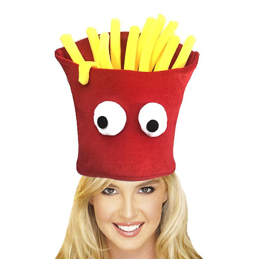 Halloween French Fries Fancy Hat French Fries Shaped Fast Food Hat Carnival Christmas Party Dress Up Costume Accessory