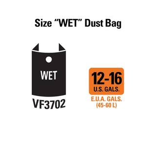 RIDGID Premium Size A Wet or Dry Dust and Debris Bags for Select 12 to 16 Gallon RIDGID WetDry Shop Vacuums (2-Pack) VF3702