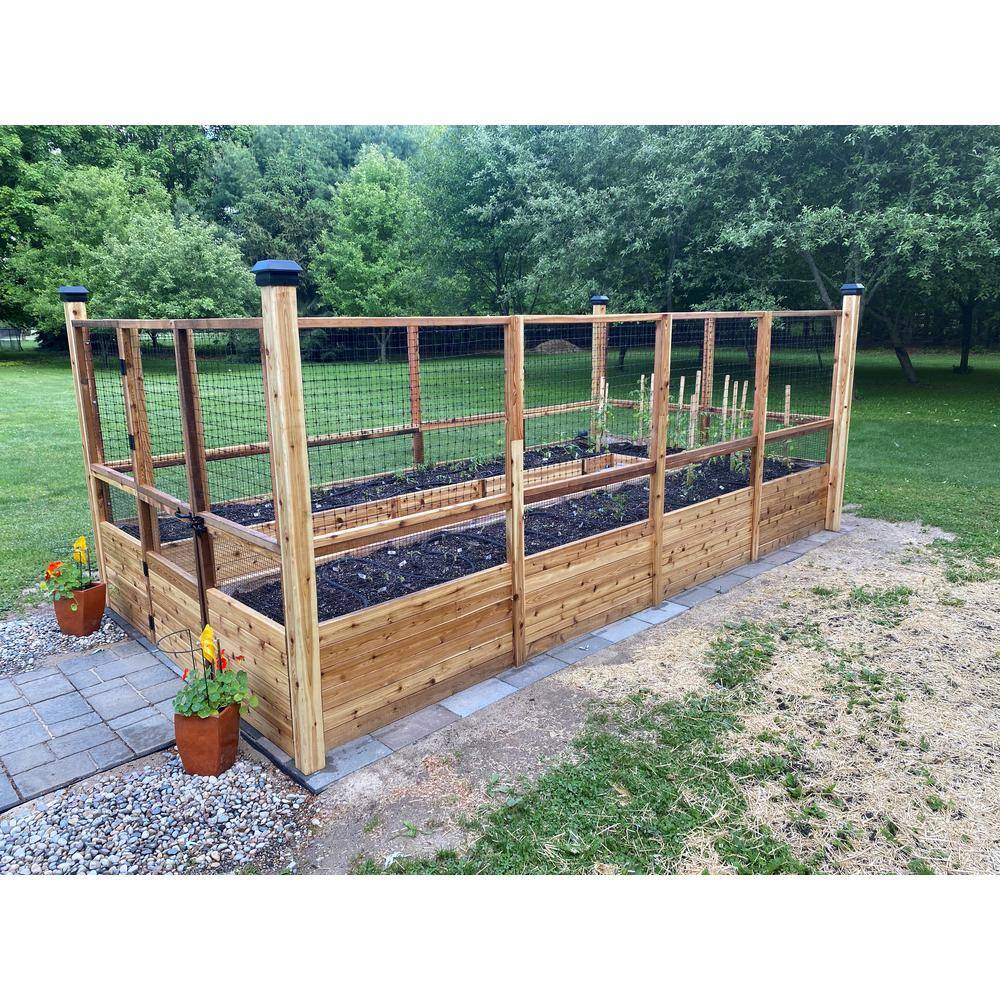 Outdoor Living Today 8 ft. x 16 ft. Cedar Garden in a Box with Deer Fencing RB816DFO