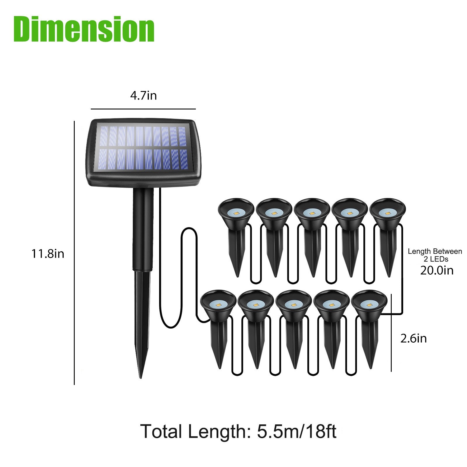 10-in-1 Solar Ground Lights， TSV Solar LED Disk Lights Outdoor Landscape Spot Light String Waterproof for Yard Garden Driveway Patio Pathway