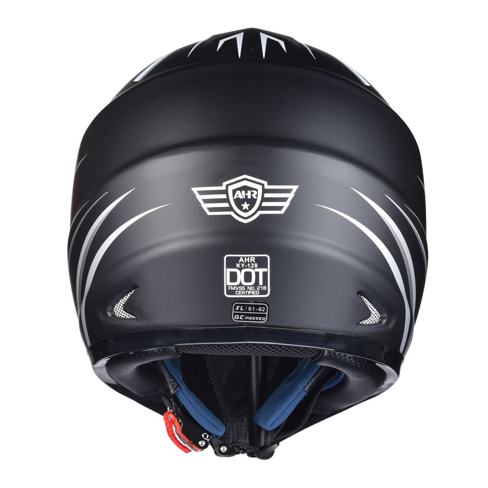 AHR Adult DOT Off-road Race Helmet Dirt Bike MX ATV Black Size Opt