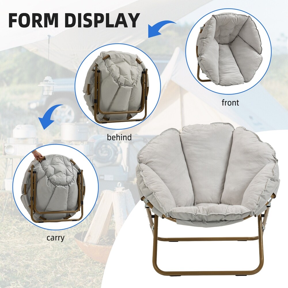 Folding lounge chair  balcony  home backrest  leisure chair  lazy sofa for pregnant women  moon chair set of 2