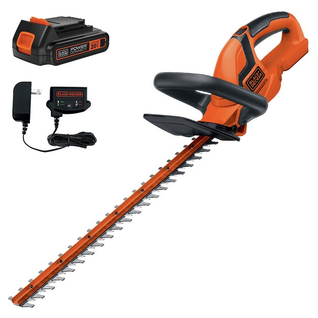 Black amp Decker Lht2220 20v Max Lithium ion Dual Action 22 In Cordless Electric Hedge Trimmer Kit 1 5 Ah