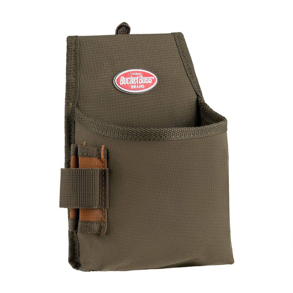 BUCKET BOSS 6.5 in. 1-Pocket Fastener Tool Pouch with Flap Fit 54160