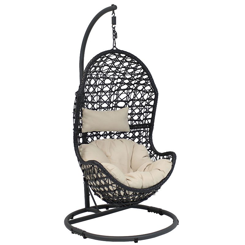 Sunnydaze Cordelia Egg Chair With Cushion And Steel Stand