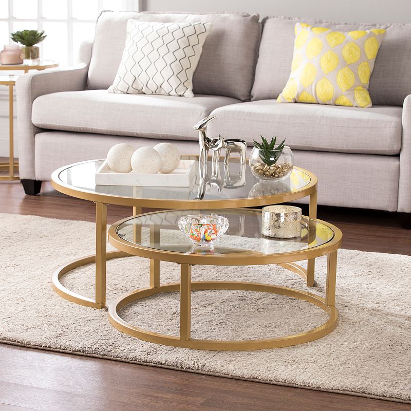 Southern Enterprises Errolaon 2-Piece Nesting Coffee Table Set