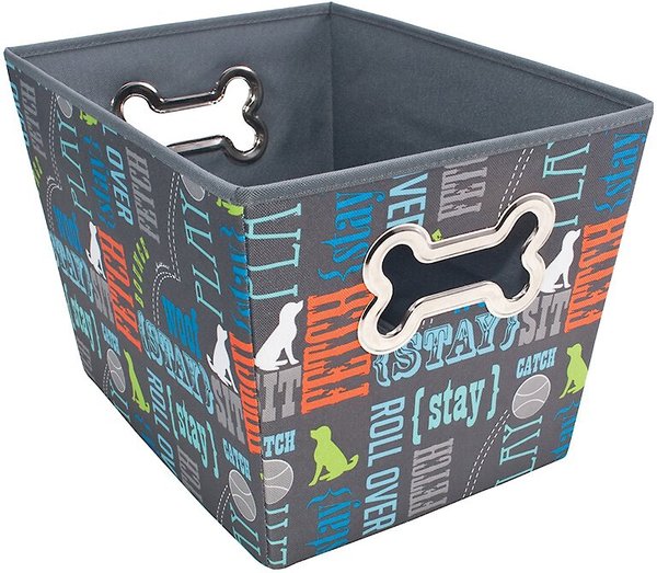 Paw Prints Fabric Toy Bin， Word Design