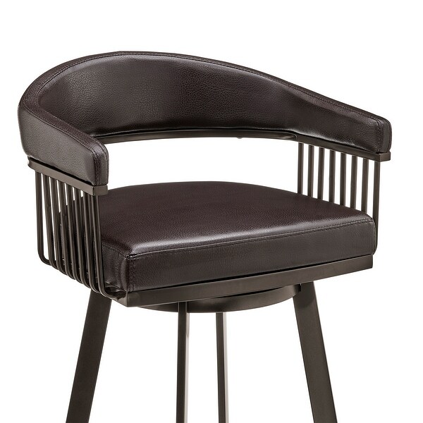 Bronson Modern Swivel Counter/Bar Stool in Faux Leather and Metal