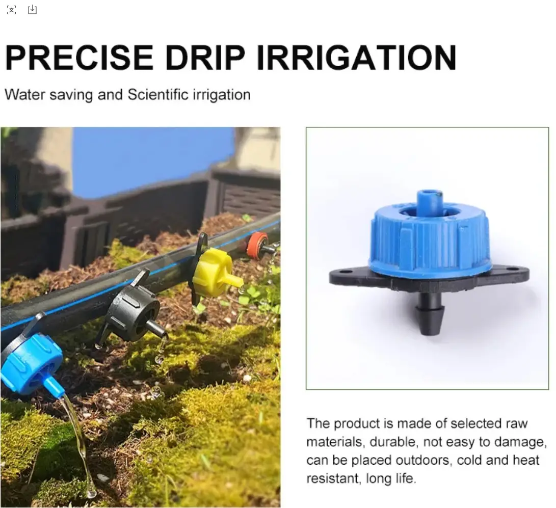 Agricultural pressure compensation drip irrigation dripping head 2L 4L 8L watering dripping head