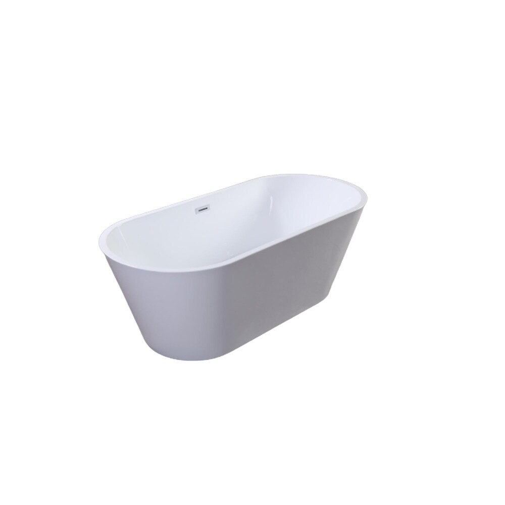 Acrylic Freestanding Soaking Bathtub in Gloss White
