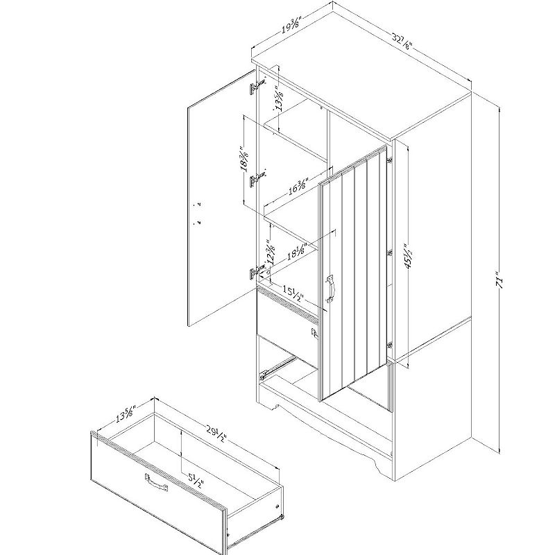 South Shore Farnel Wardrobe Armoire