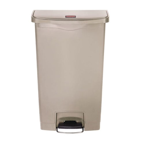 Rubbermaid Slim Jim 68L/18G Step Waste Bin， Beige