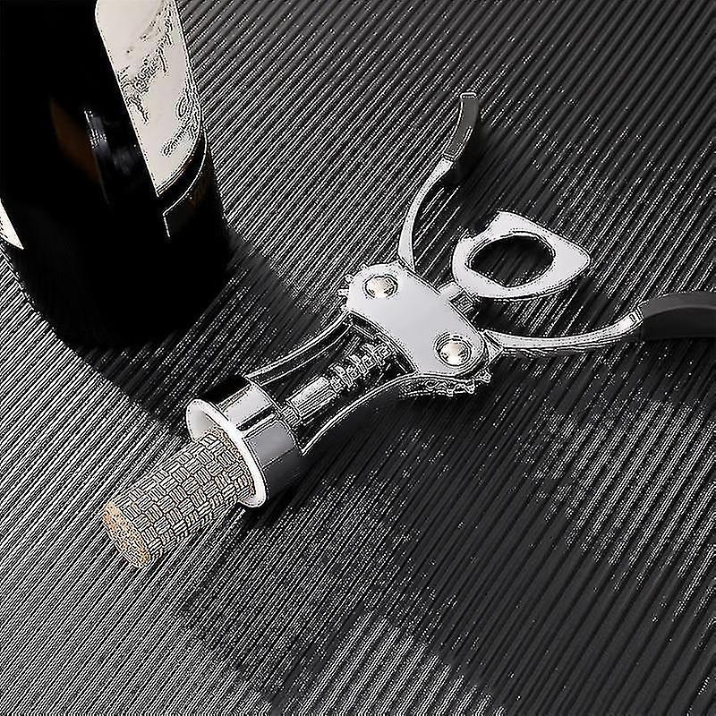 Professional Zinc Alloy Wine Bottle Opener Portable Handle Pressure Corkscrew(silver)