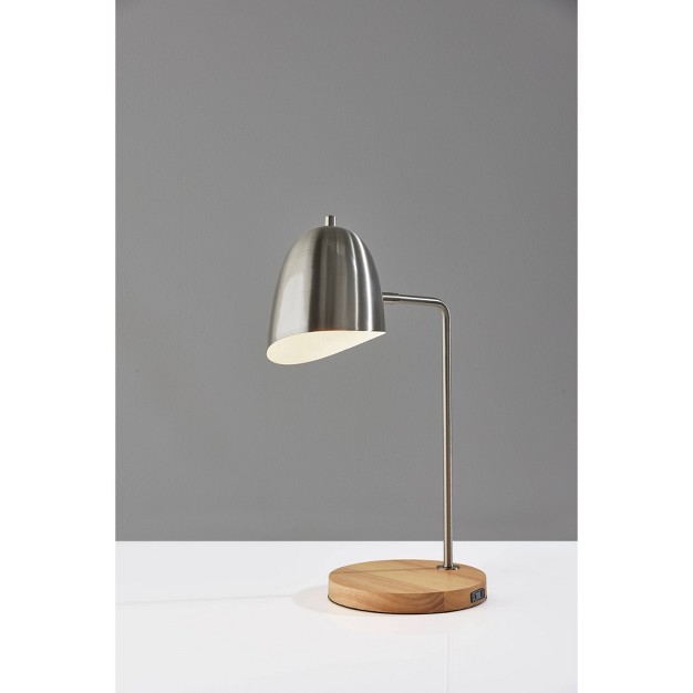 Jude Desk Lamp Brushed Steel Natural Adesso