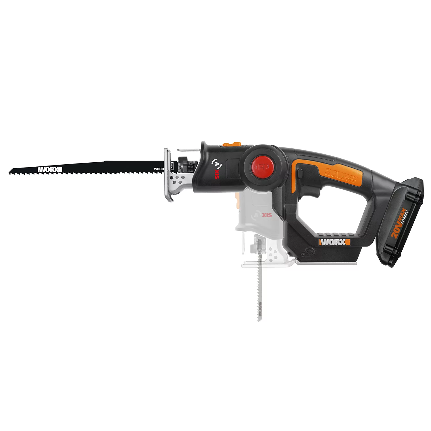 Worx 20V Power Share Cordless Axis Cordless Reciprocating and Jig Saw