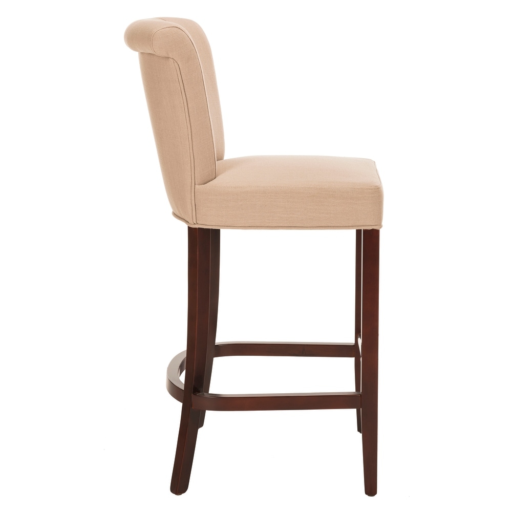 SAFAVIEH 29.7 inch Parker Curved Back Mahogany Bar Stool   19.6\