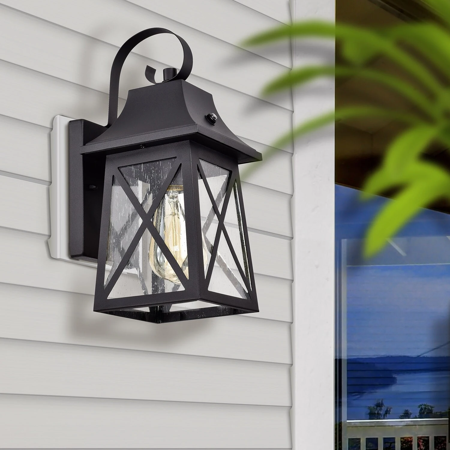 Dusk to Dawn Outdoor Wall Sconce - 2 Pack Farmhouse in Matte Black Finish - 13*6*7 Shopping - The Best Deals on Outdoor Wall Lanterns | 38501195