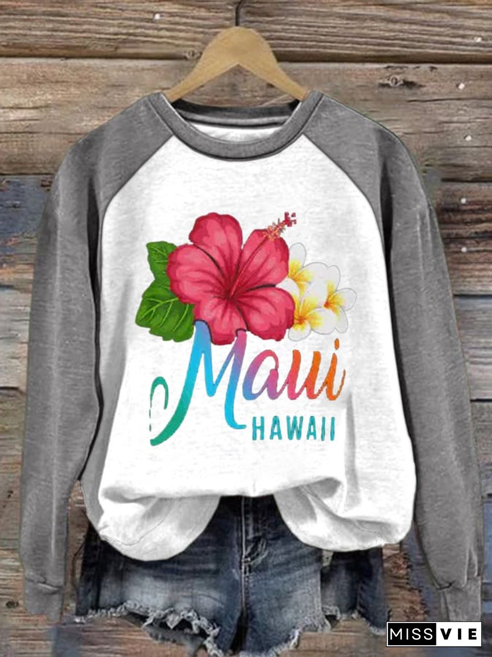 Women's Maui Strong Print Crew Neck Sweatshirt