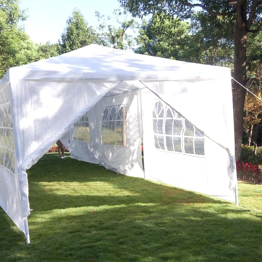 Zimtown 10'x30' canopies Outdoor White Canopy Screen Sun Shelters Houses Gazebos with 8 Sidewalls