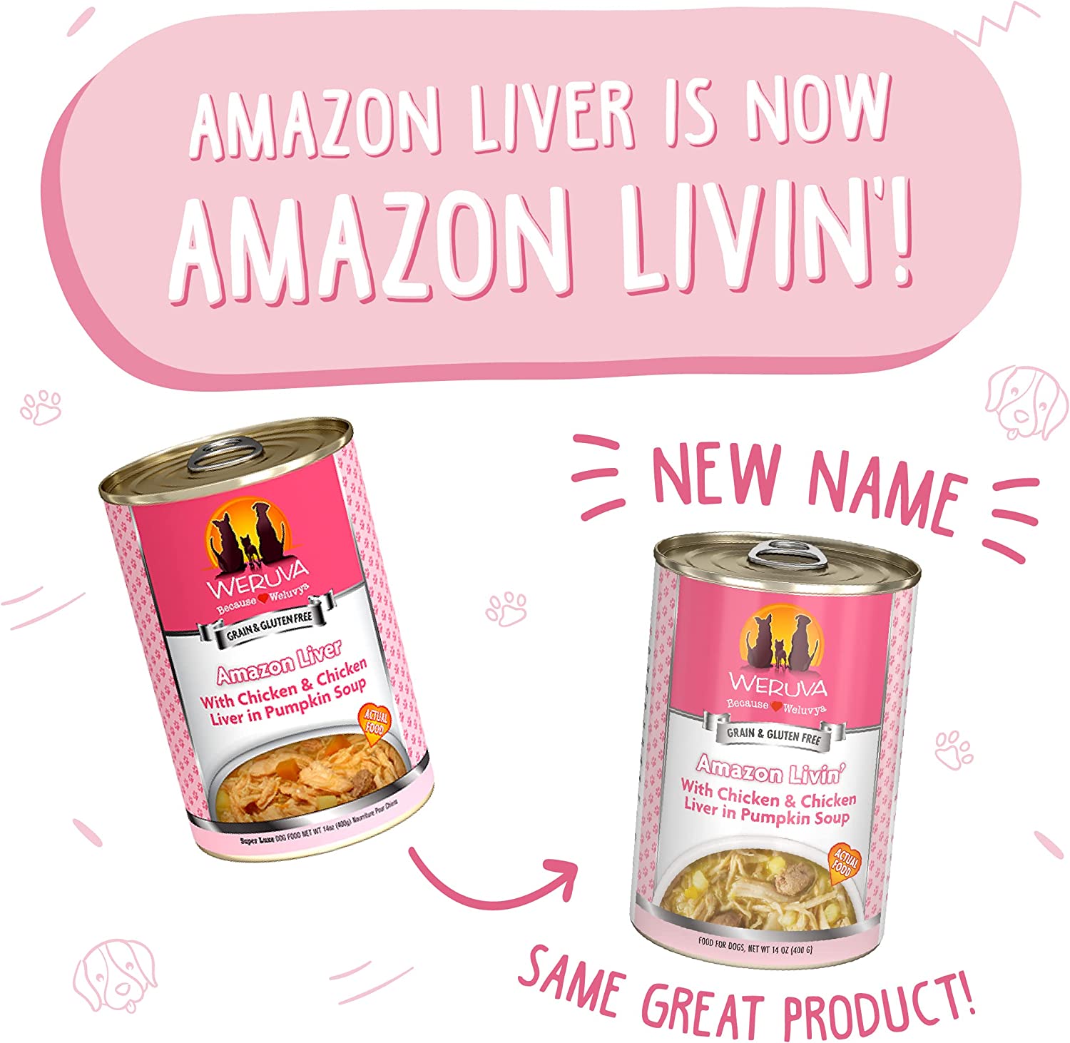 Weruva Amazon Livin' with Chicken and Chicken Liver in Pumpkin Soup Grain-Free Canned Dog Food 14oz Can (Pack of 12)