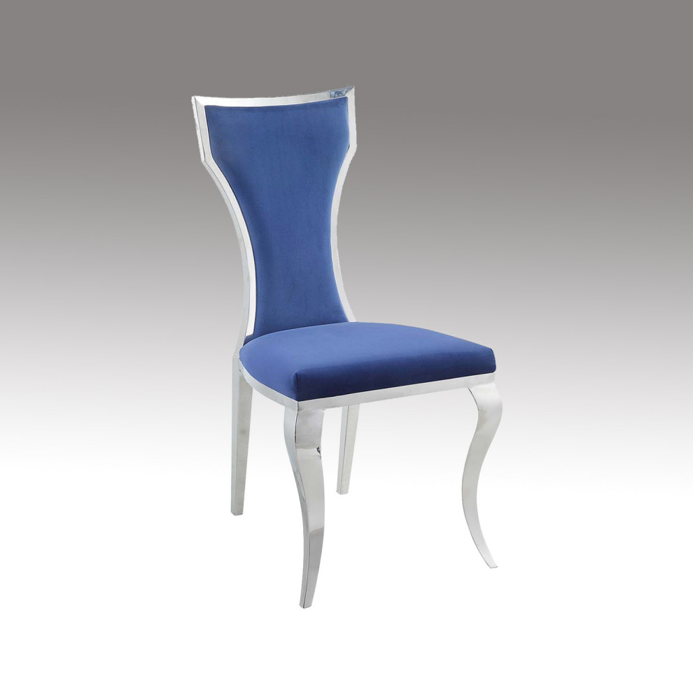 Set of 2 Side Chair  Blue and Gold Finish   Contemporary   Dining Chairs   by Simple Relax  Houzz