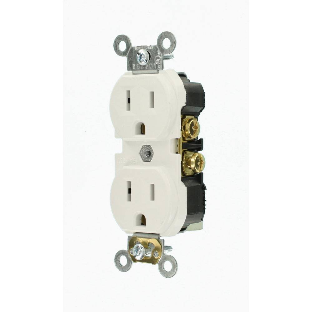 Leviton 15 Amp Commercial Grade Duplex Outlet White R62-CBR15-00W