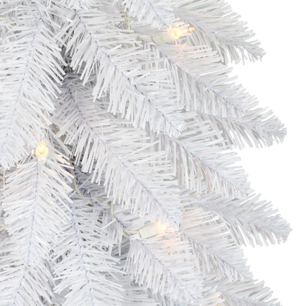 Puleo International 4 ft PreLit White Artificial Alpine Pencil Tree